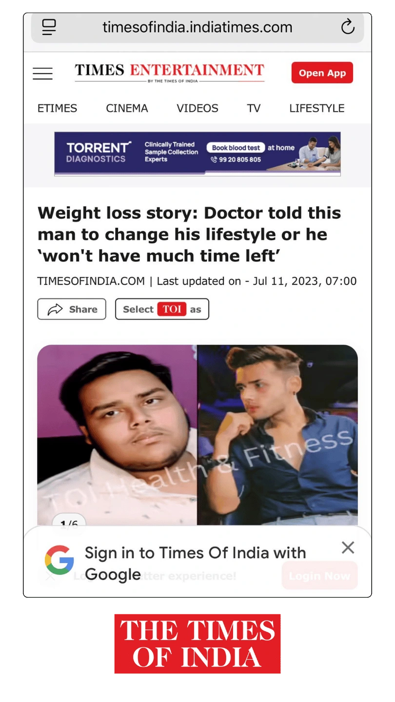 Times of India article