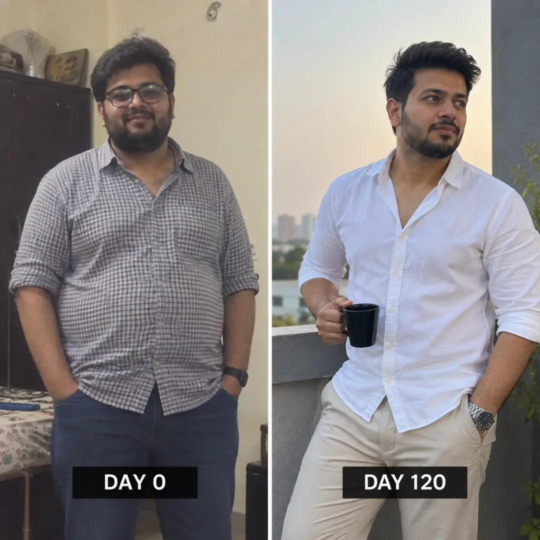 Saurabh before-and-after progress photos